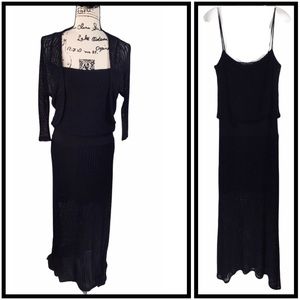 Julian Chang - Mesh Maxi Dress with Cardigan EUC